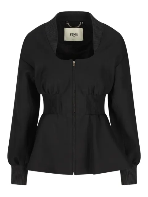 FENDI chamarra ajustada con cierre