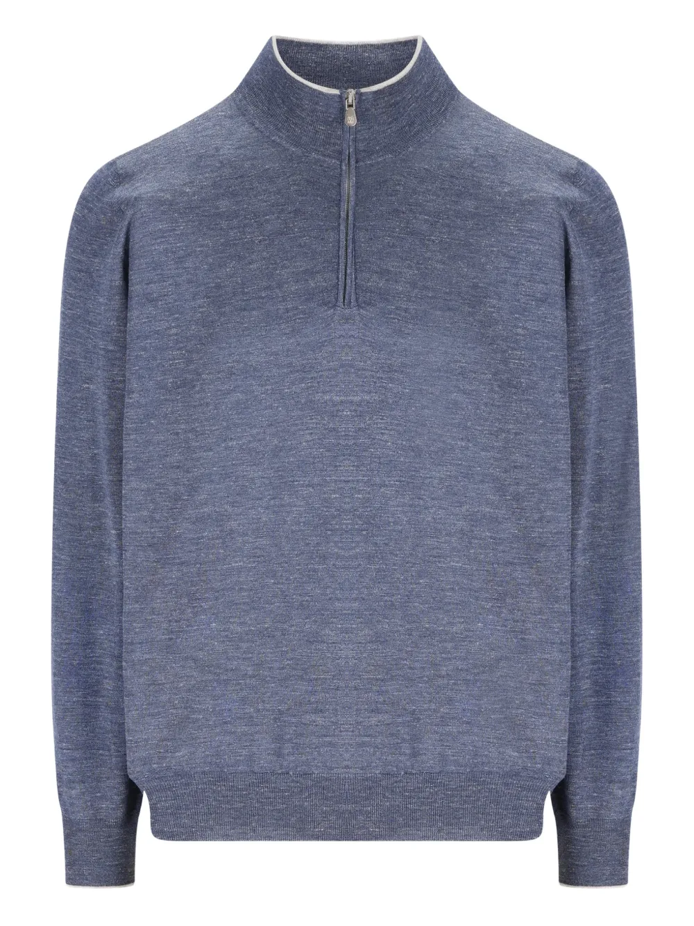 Brunello Cucinelli zip-up high-neck sweater | Blue | Image 1