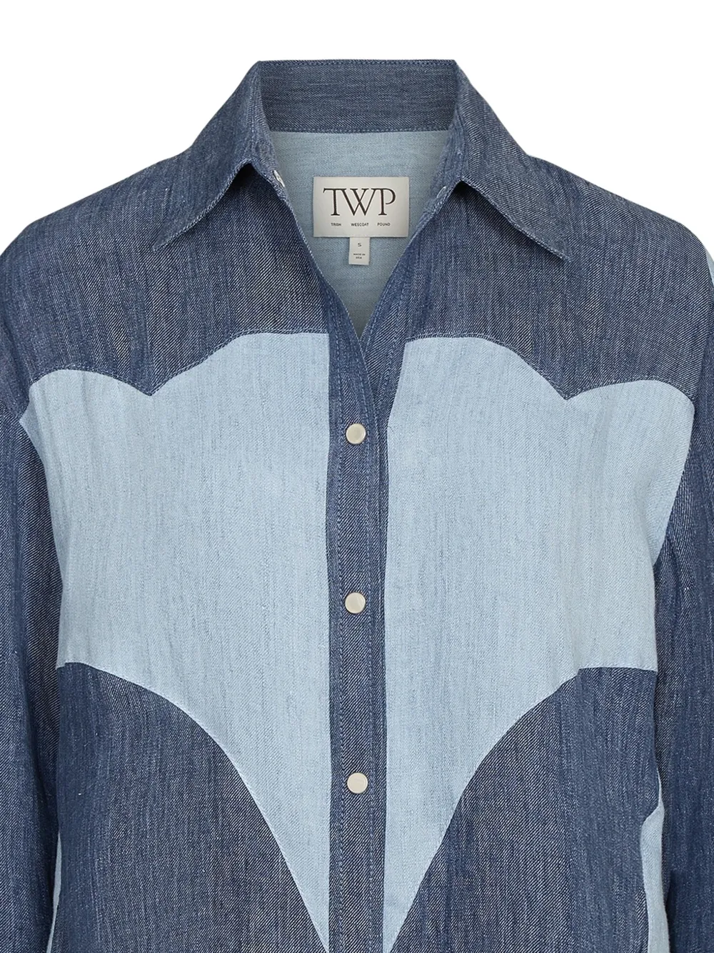 TWP Austin blouse met vlakken Blauw