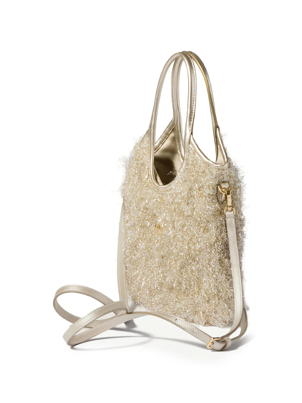 Miu Miu mini Ivy faux-fur tote bag - Beige