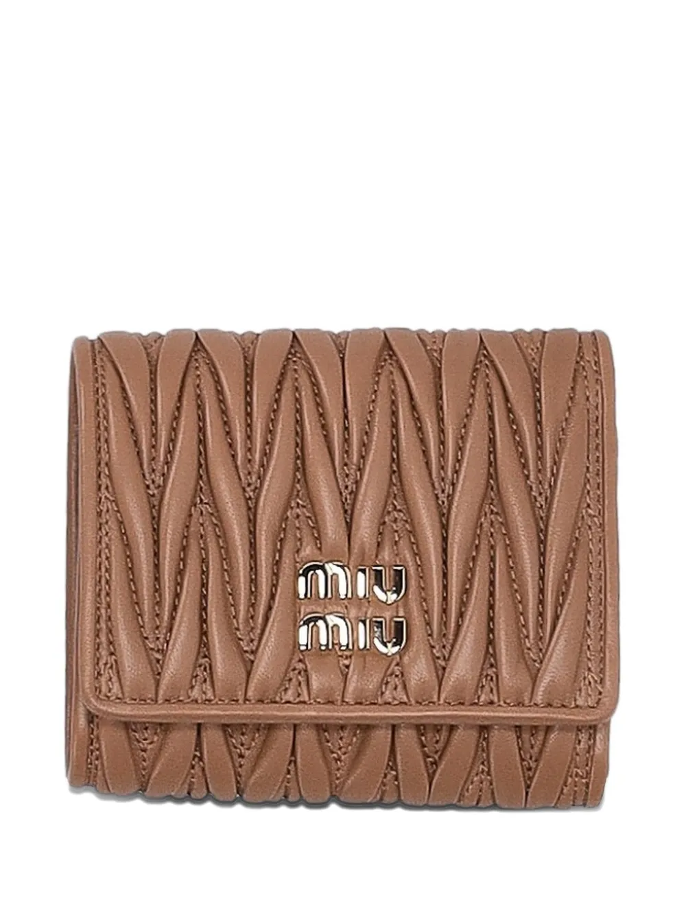 Miu Miu logo-lettering wallet - Marrone