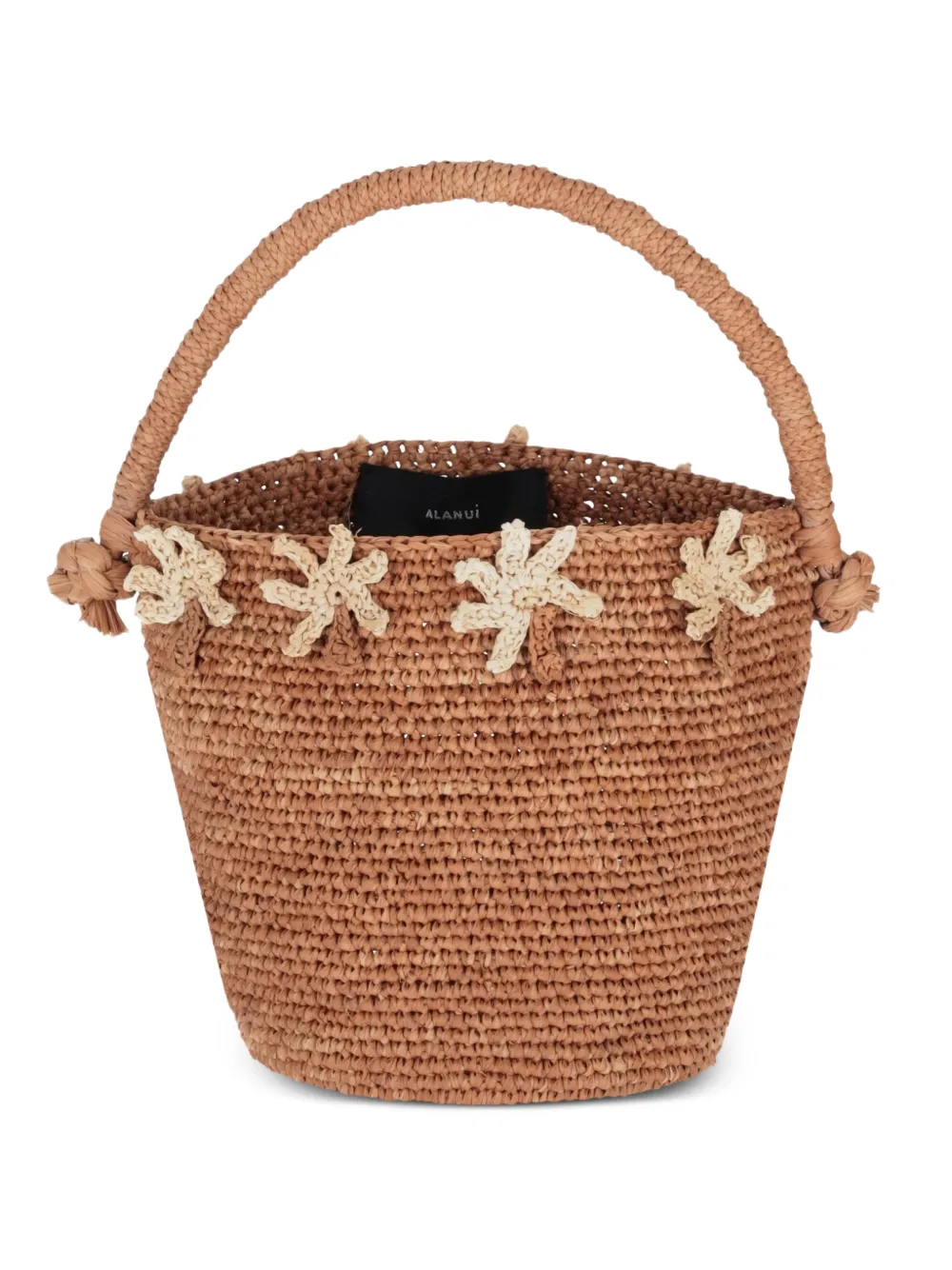 Alanui Shadow of The Palm palm-tree appliqué beach bag - Braun