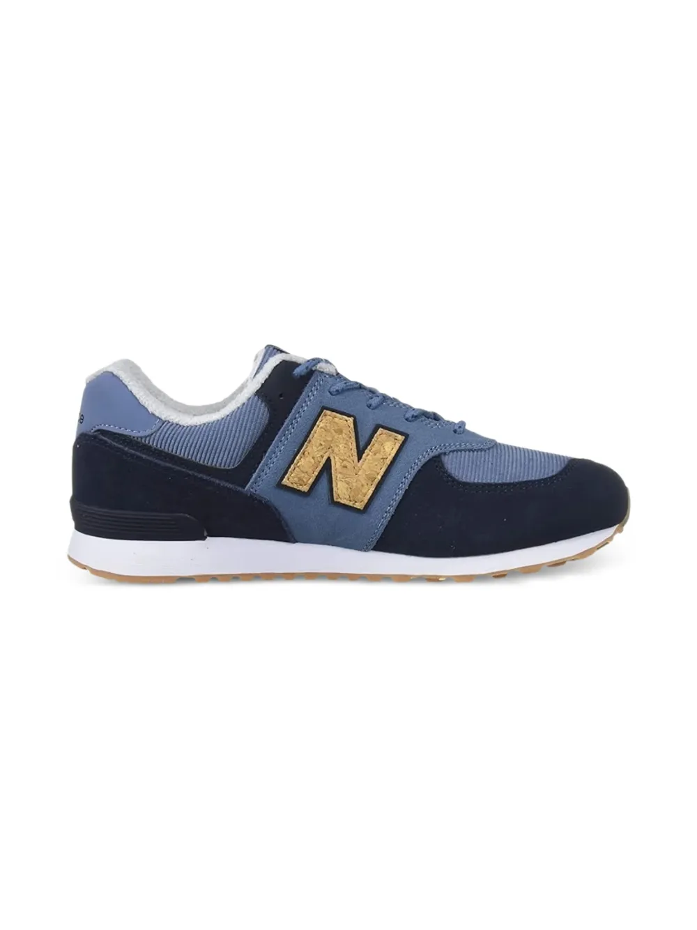 New Balance Kids 574 sneakers met ribfluwelen vlak Blauw
