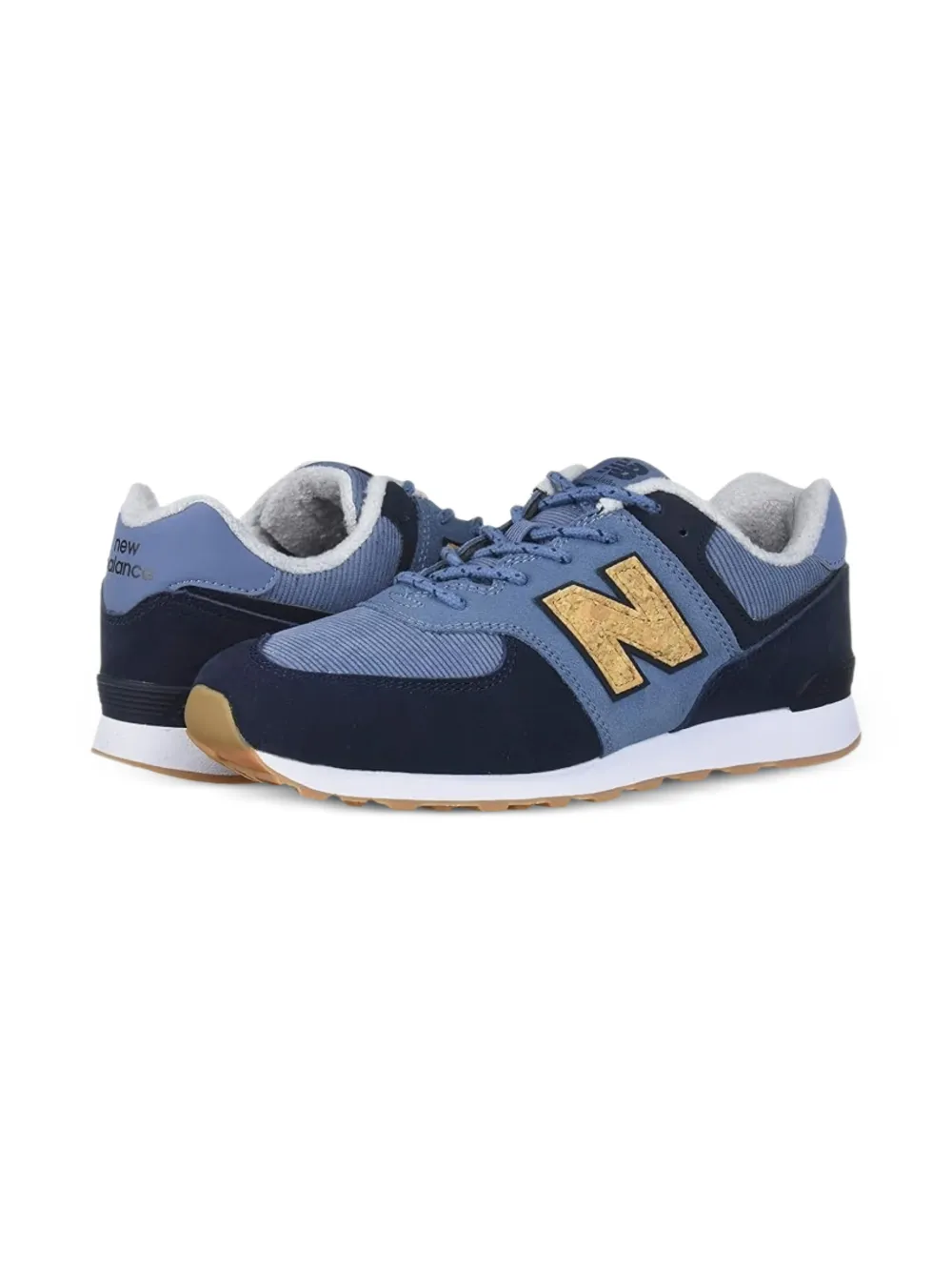 New Balance Kids 574 sneakers met ribfluwelen vlak Blauw