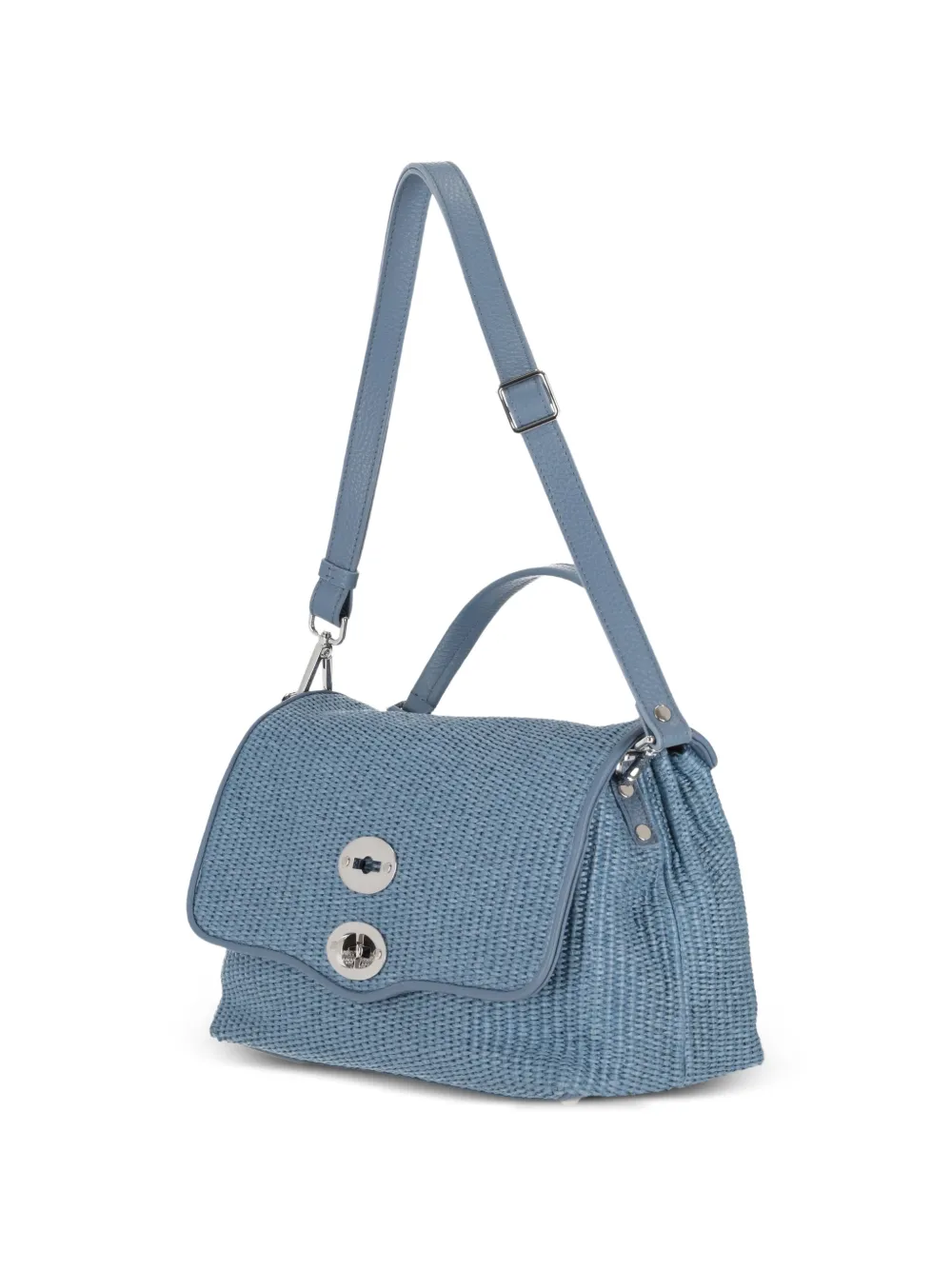 Zanellato Kleine Postina tas met draaislot en handvat Blauw