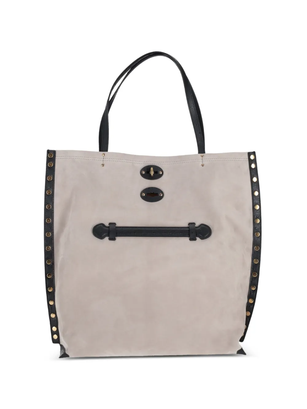 Zanellato A'spasso studded top-handle tote bag - Grigio