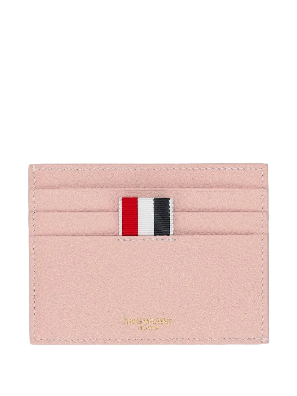 Thom Browne Pebble-grain Leather Card Holder In Pink