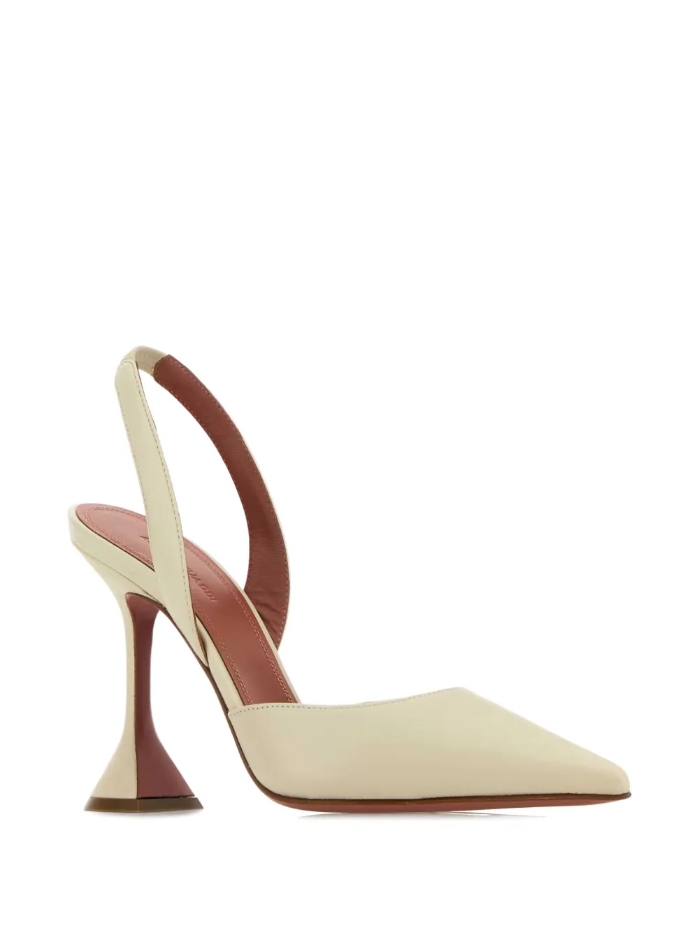 Amina Muaddi 95mm Holli leren slingback pumps Beige