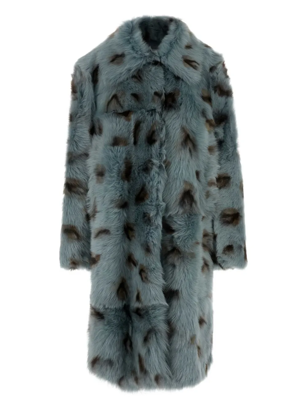 Jil Sander leopard-print shearling coat | Blue | Image 1