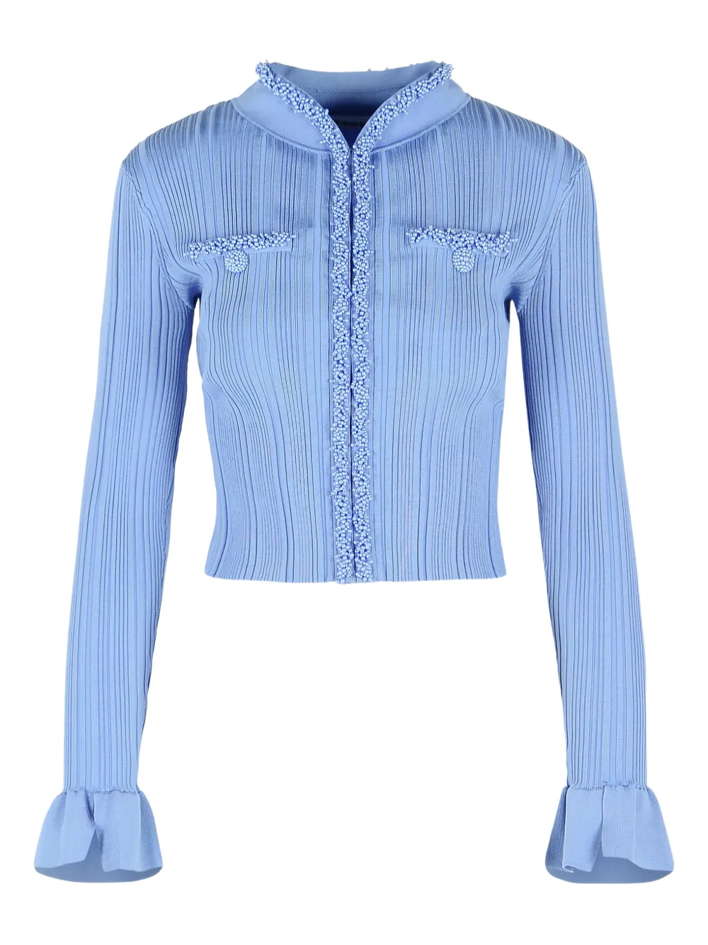 Self-Portrait flared-sleeve cardigan - Blu