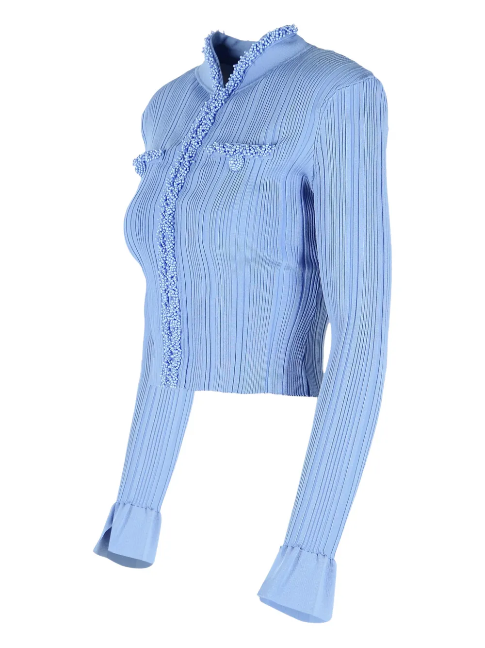  Self-portrait Flared-sleeve Cardigan - Blue 