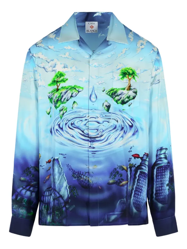 Casablanca Lost Atlantis シルクシャツ | ブルー | FARFETCH JP