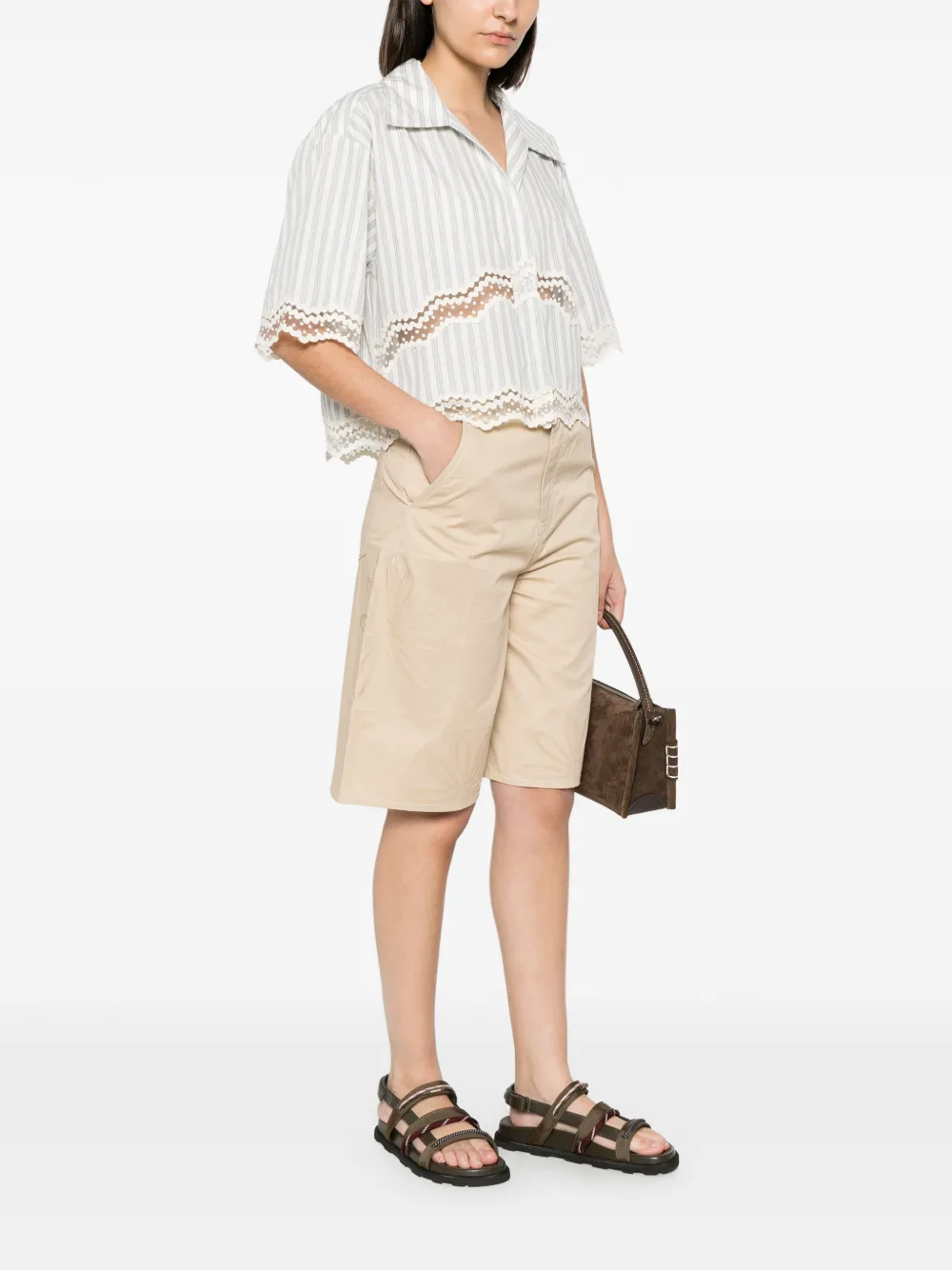 SANDRO Shorts met bloem-detail Beige