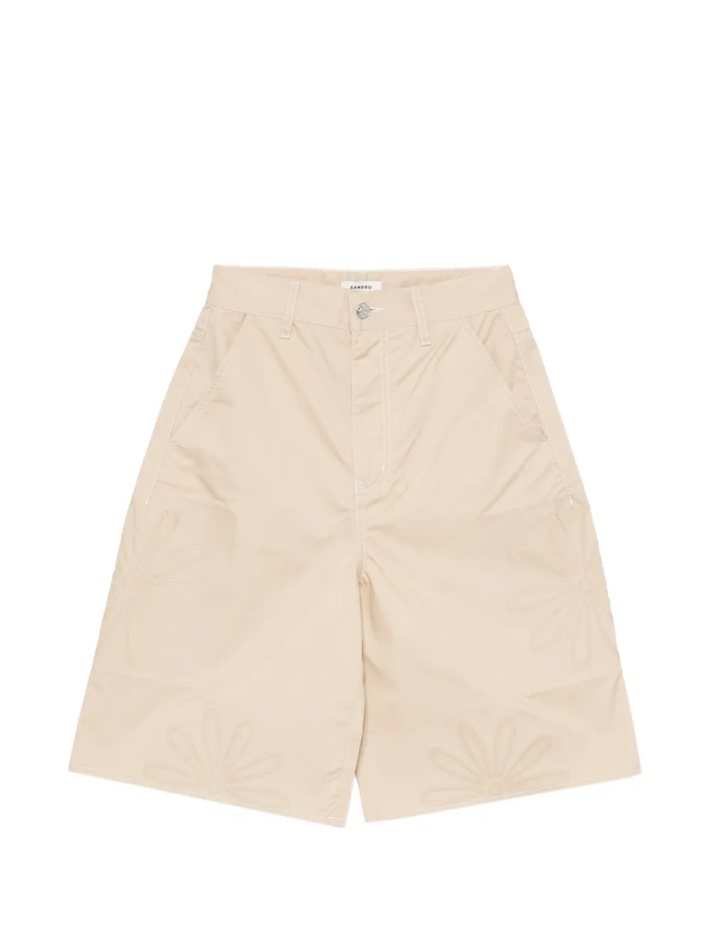 sandro Shorts mit Blumendetail - Nude