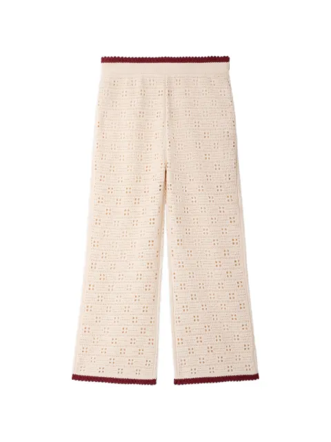 SANDRO crochet-knit trousers