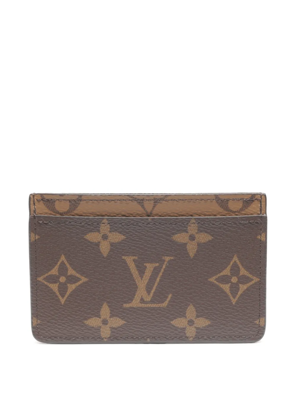 Pre-owned Louis Vuitton 2021-2025 Monogram Card Holder In Brown
