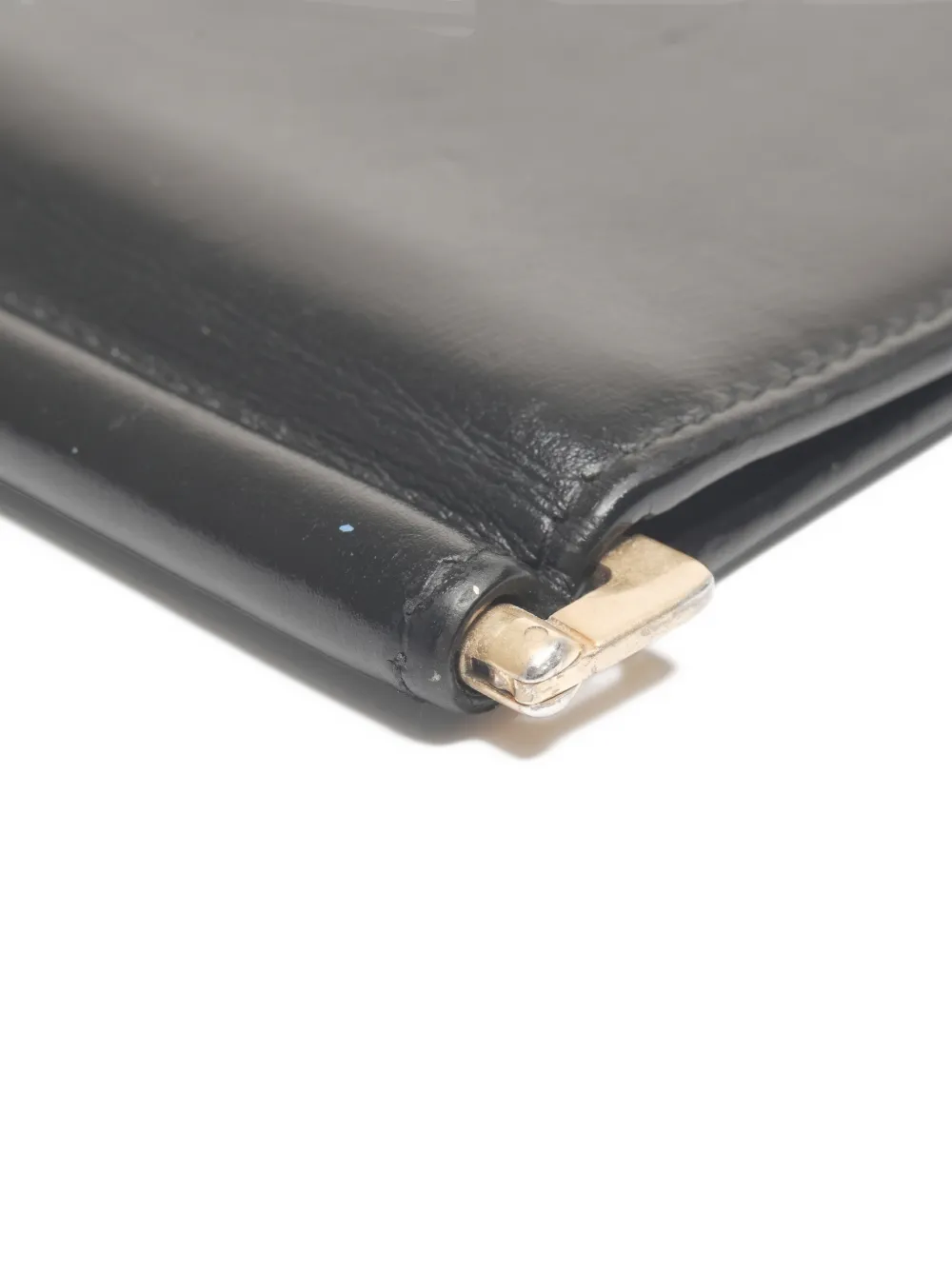 Pre-owned Saint Laurent 2010-2020s Logo Clip Wallet In Black