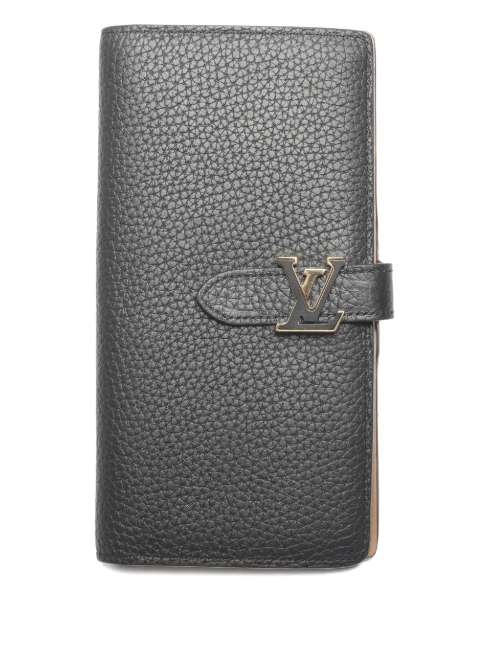 Click to view more detailed imagery on our partner's website Pre-owned Louis Vuitton 2021-2025 Capucines Buckle Wallet In Black