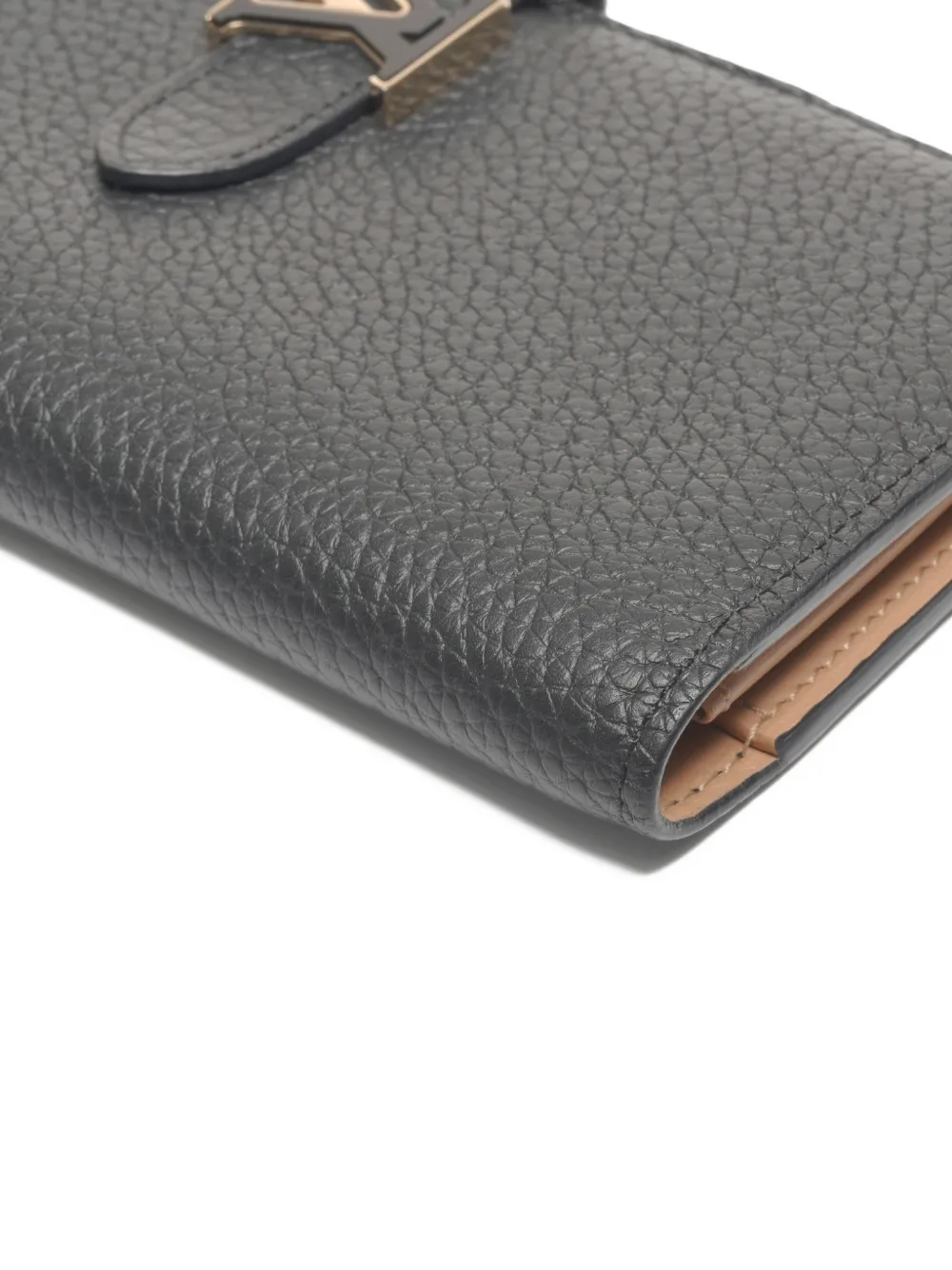 LOUIS VUITTON Pre-owned 2021-2025 Capucines Buckle Wallet In Black