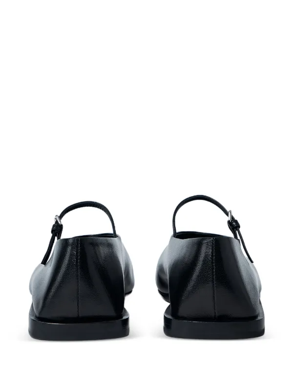 Jil Sander レザーフラットシューズ | ブラック | FARFETCH JP