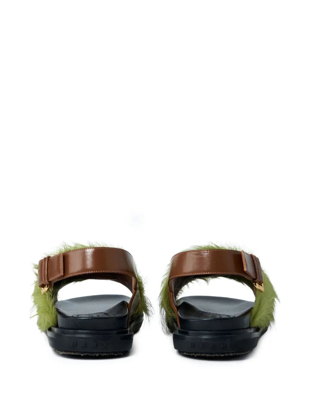Marni Sandalen met kalfshaar Groen