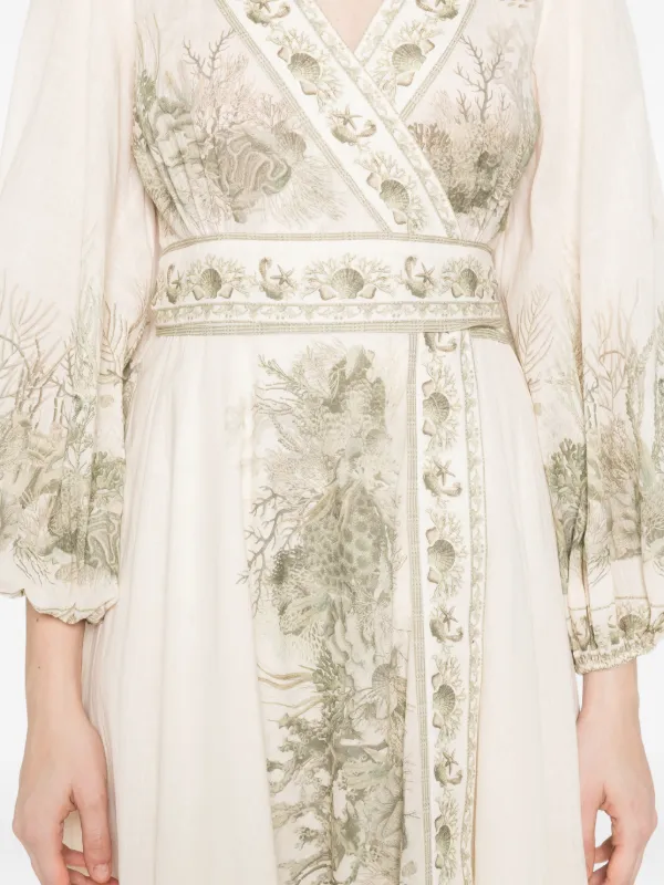 zimmermann peggy floral-embroidered linen dress ZIMMERMANN Embroidered Dress Ivory – REAWAKE main image 0