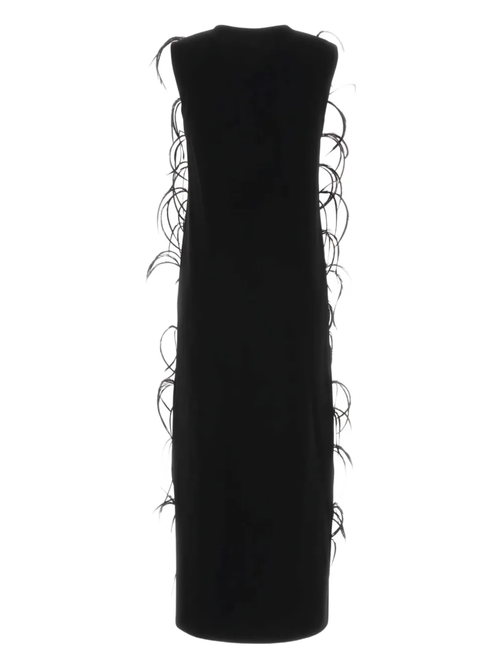 Jil Sander feather-embellishment maxi dress - Zwart