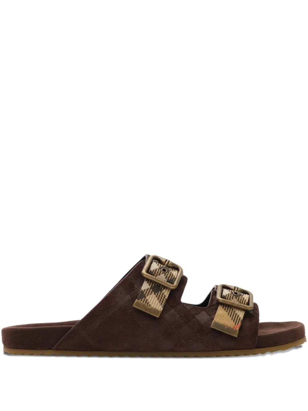 Burberry checked suede sandals | Brown | Image 1