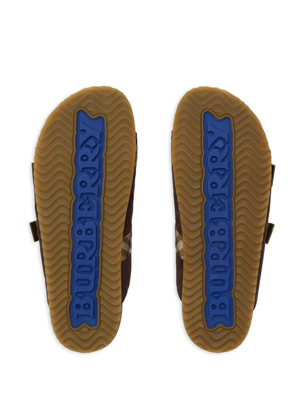 Burberry Geruite suède sandalen Bruin