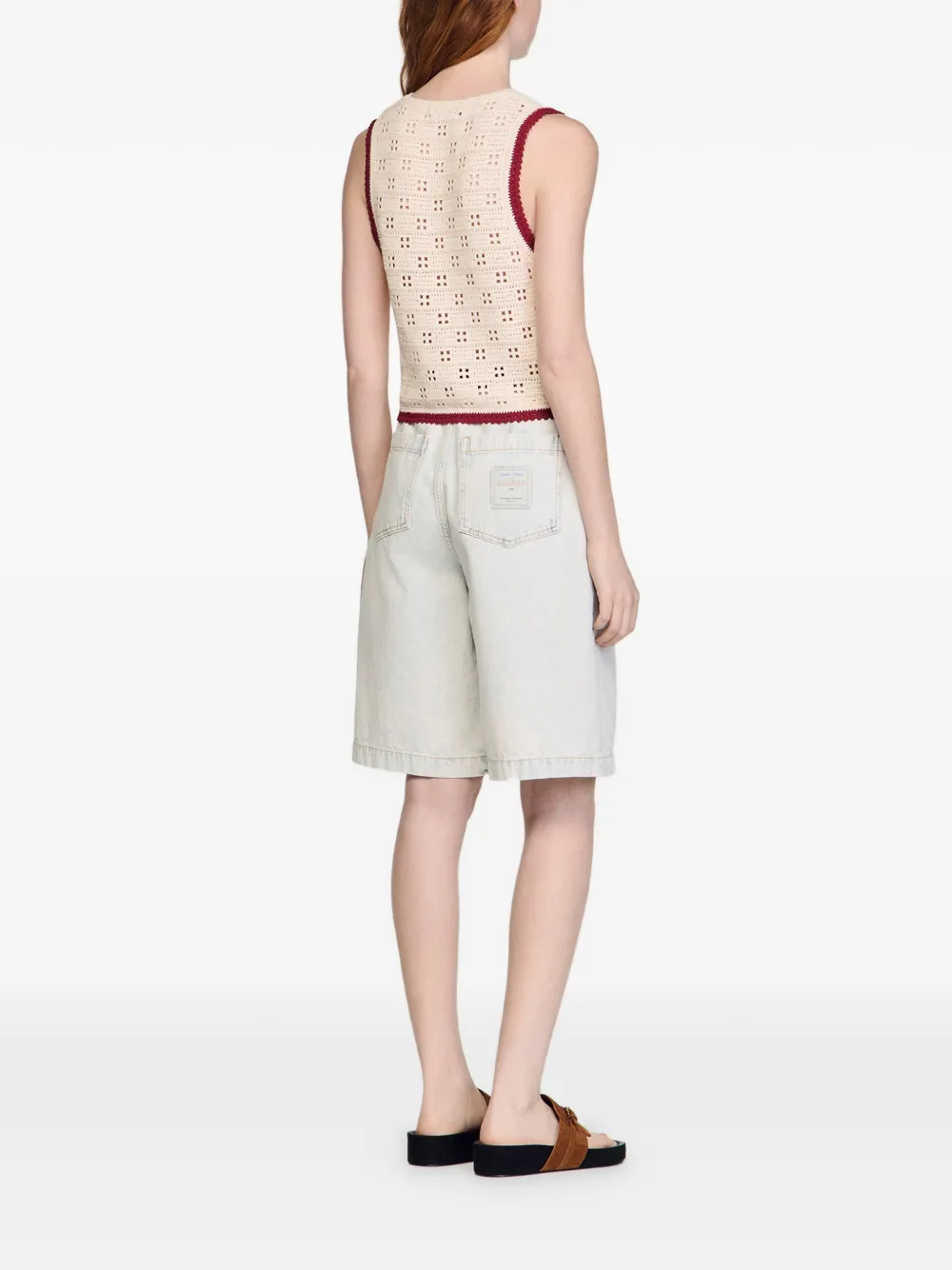 SANDRO Gehaakt vest Beige