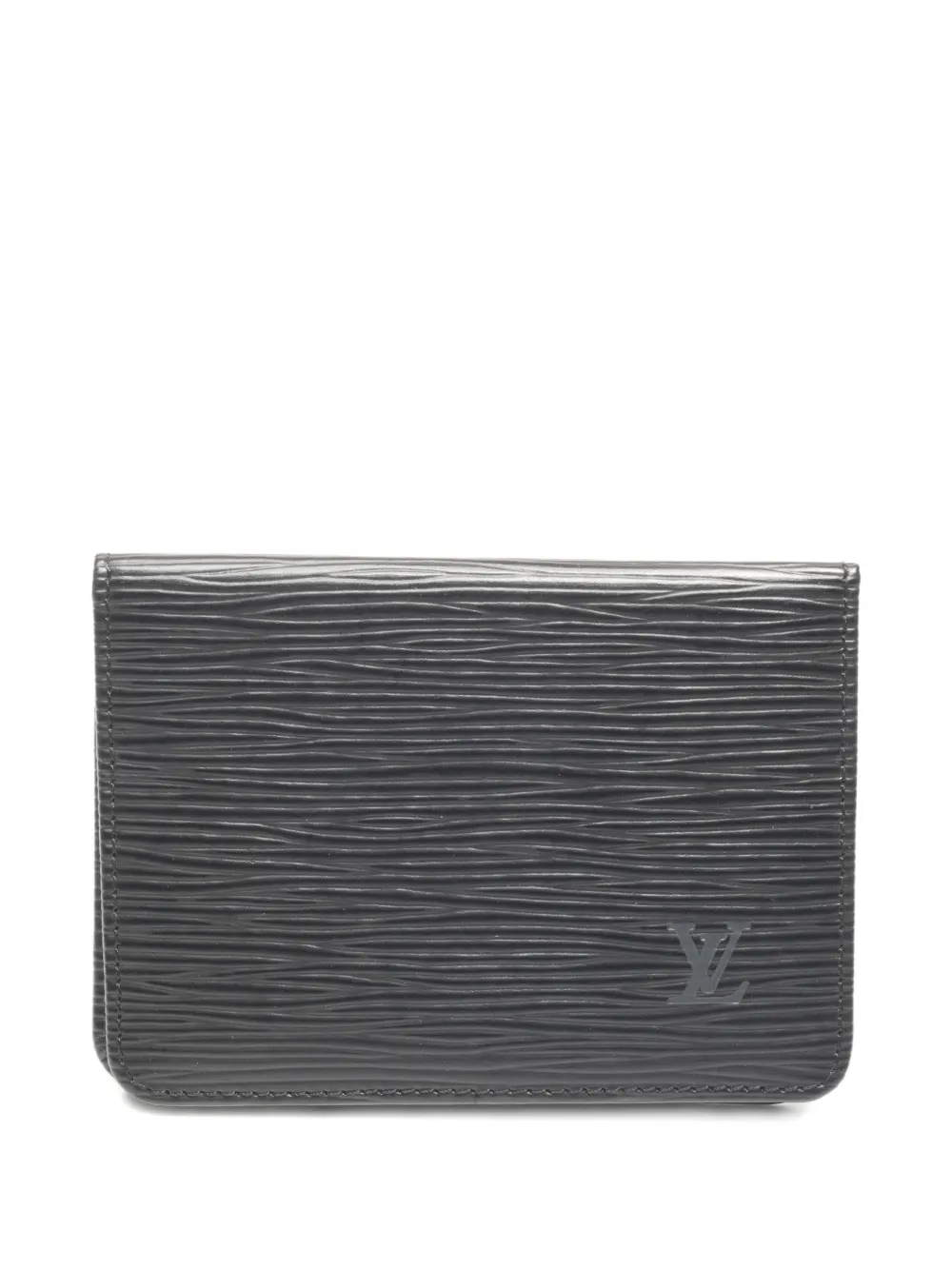 Click to view more detailed imagery on our partner's website Pre-owned Louis Vuitton 1992 Epi Porto Embossed Card Holder In Gray
