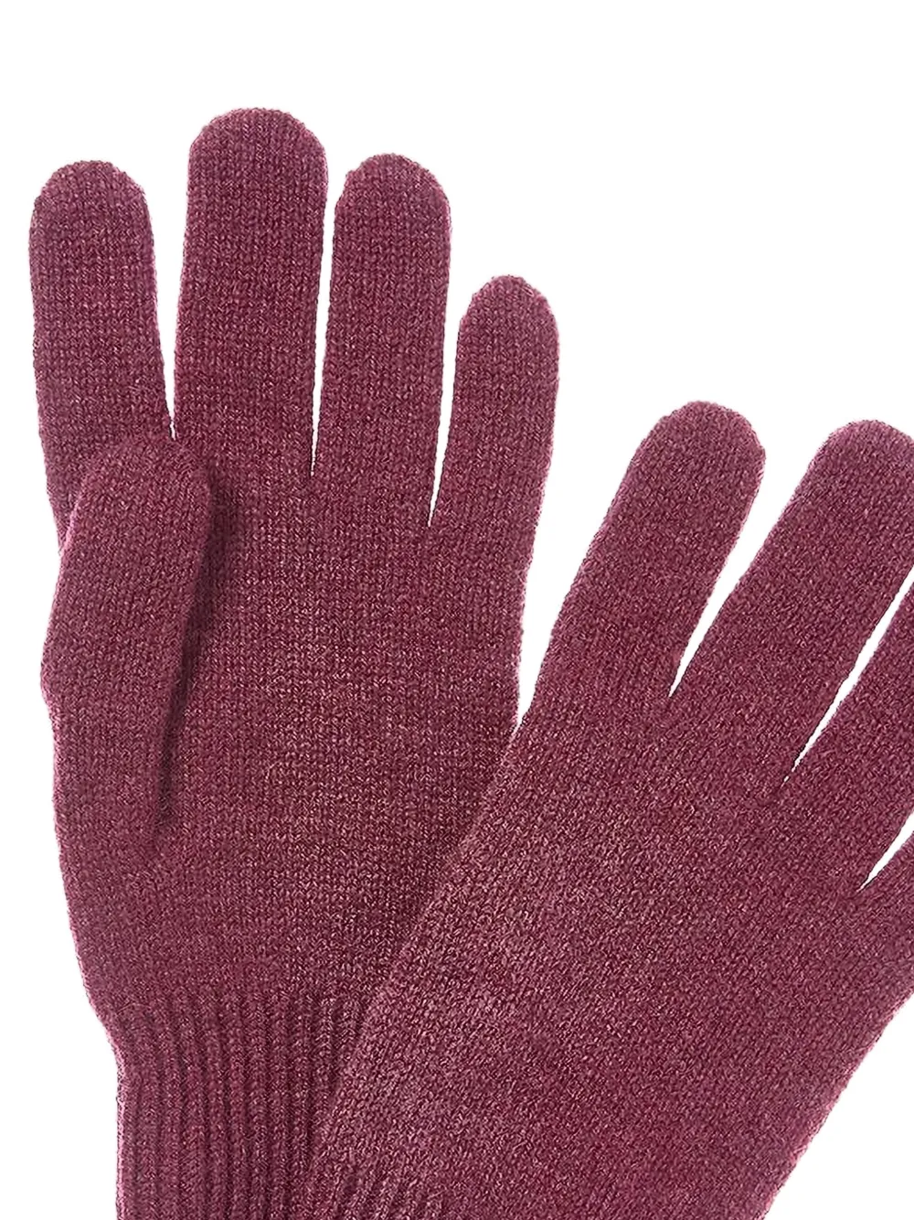 Brunello Cucinelli Fijngebreide handschoenen met geribbelde manchetten Rood