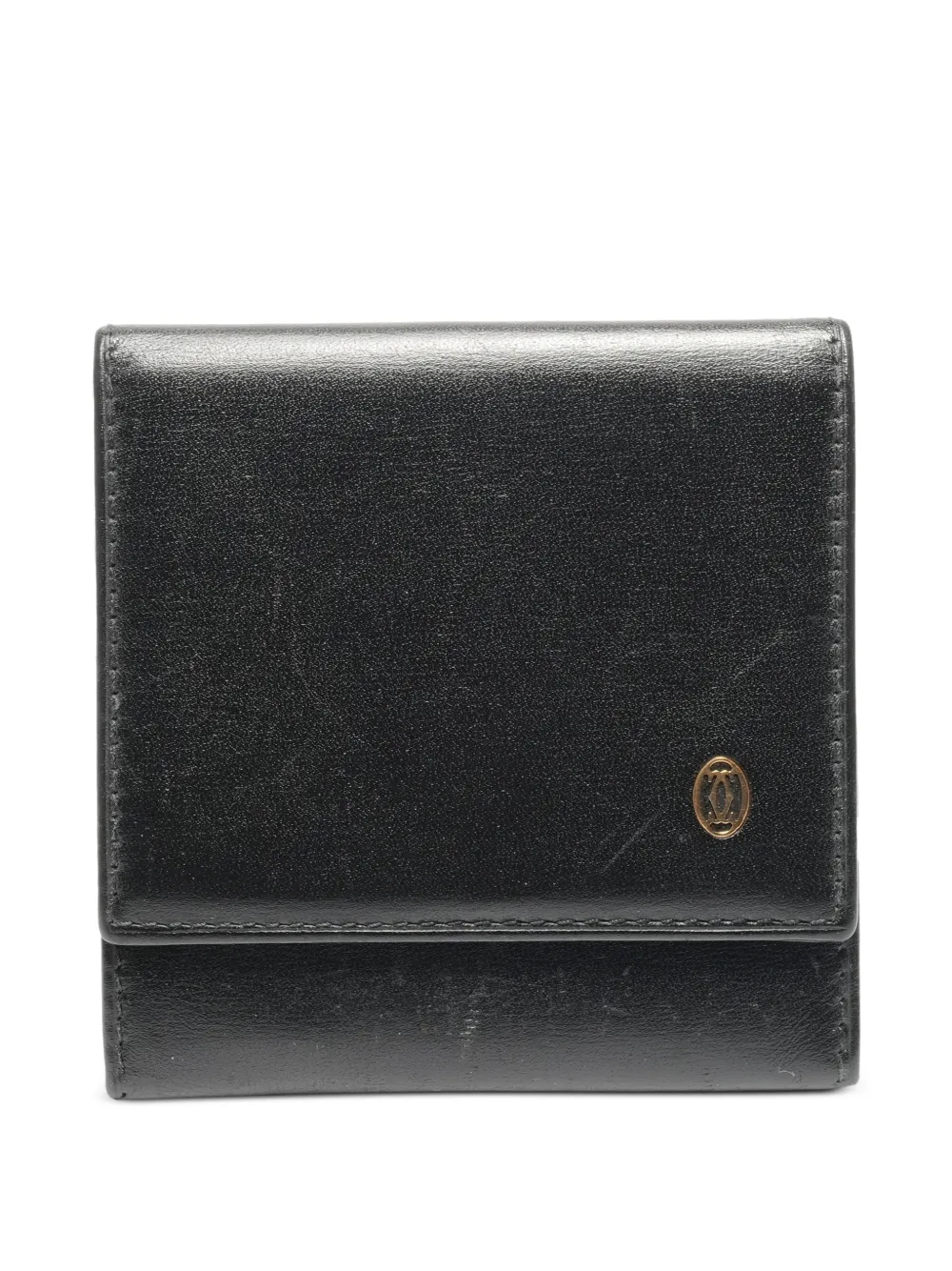 Cartier 1990-2000s leather logo-plaque wallet - Nero