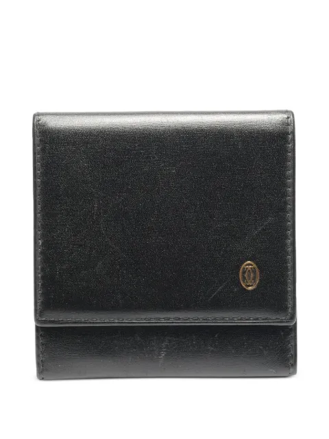 Cartier 1990-2000s leather logo-plaque wallet