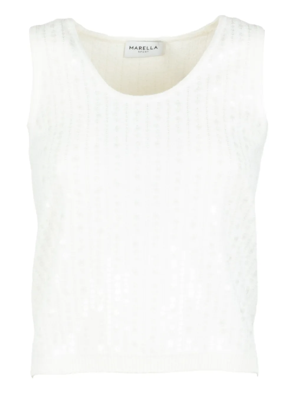 Marella sequin round-neck tank top | White | Image 1