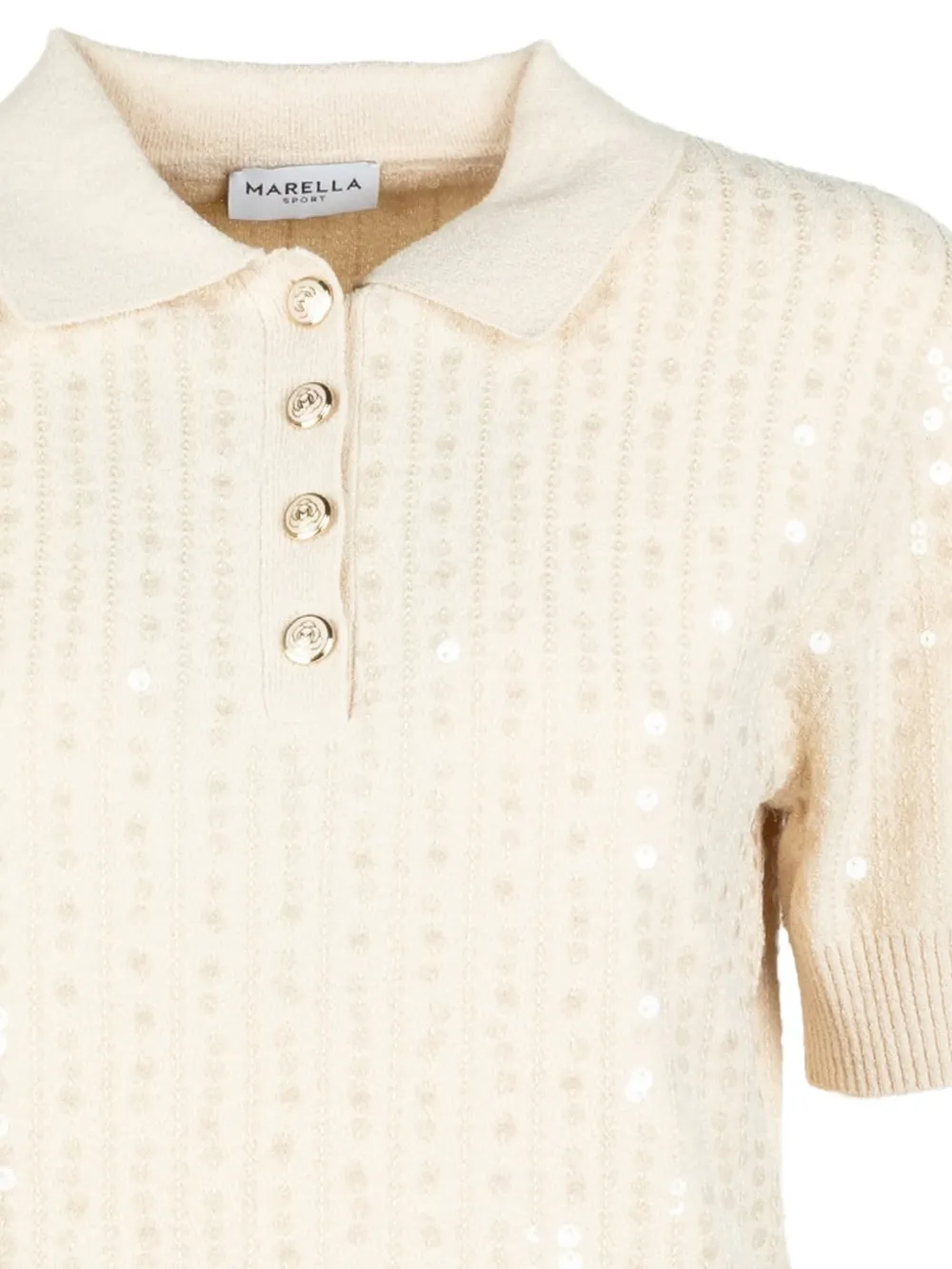 Marella sequin button polo top | Polo Tops | Image 2