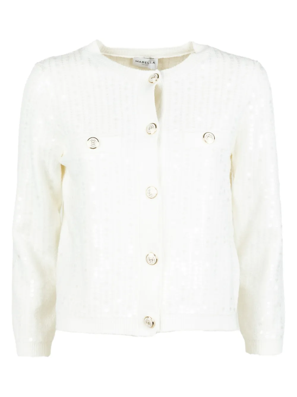 Marella sequin buttoned cardigan - Bianco