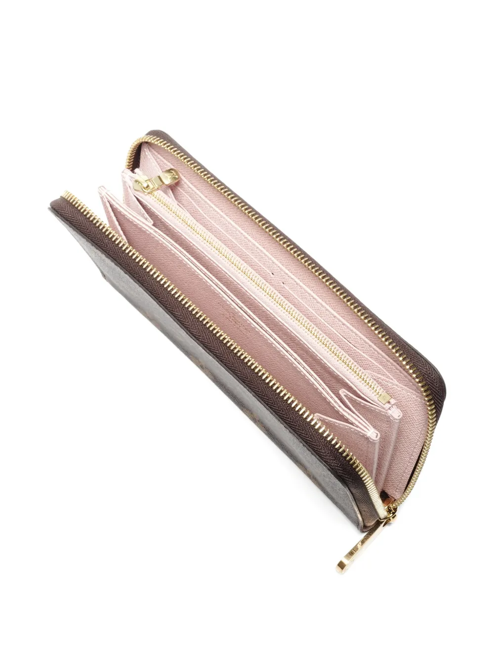 Pre-owned Louis Vuitton 2021-2025 Monogram-pattern Wallet In Brown