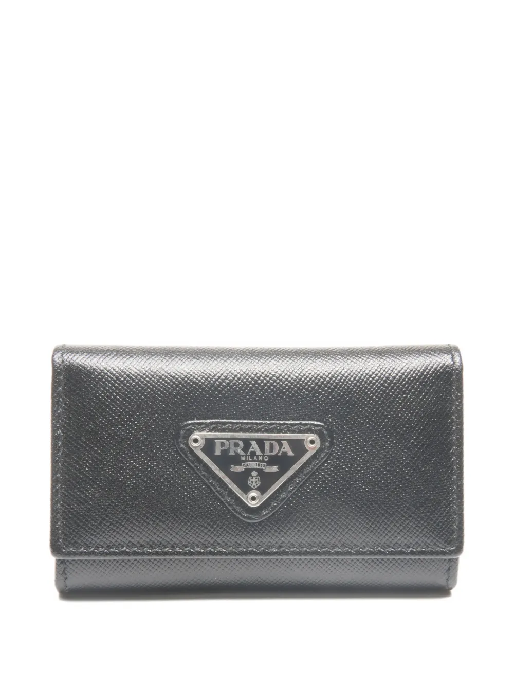 Prada Pre-Owned 2020s leather logo-plaque keyscase | Black | Image 1