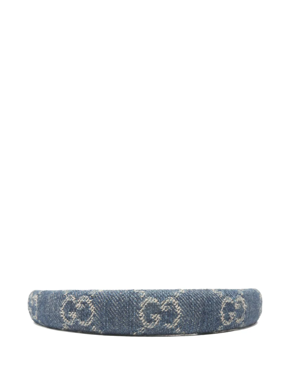 Pre-owned Gucci 2015-2025s Gg Supreme Denim Hairband In Blue