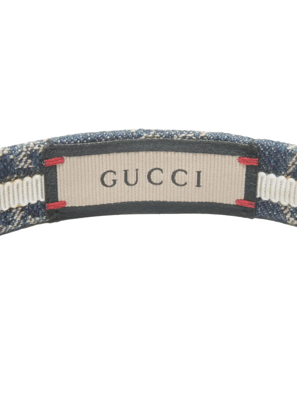 Pre-owned Gucci 2015-2025s Gg Supreme Denim Hairband In Blue