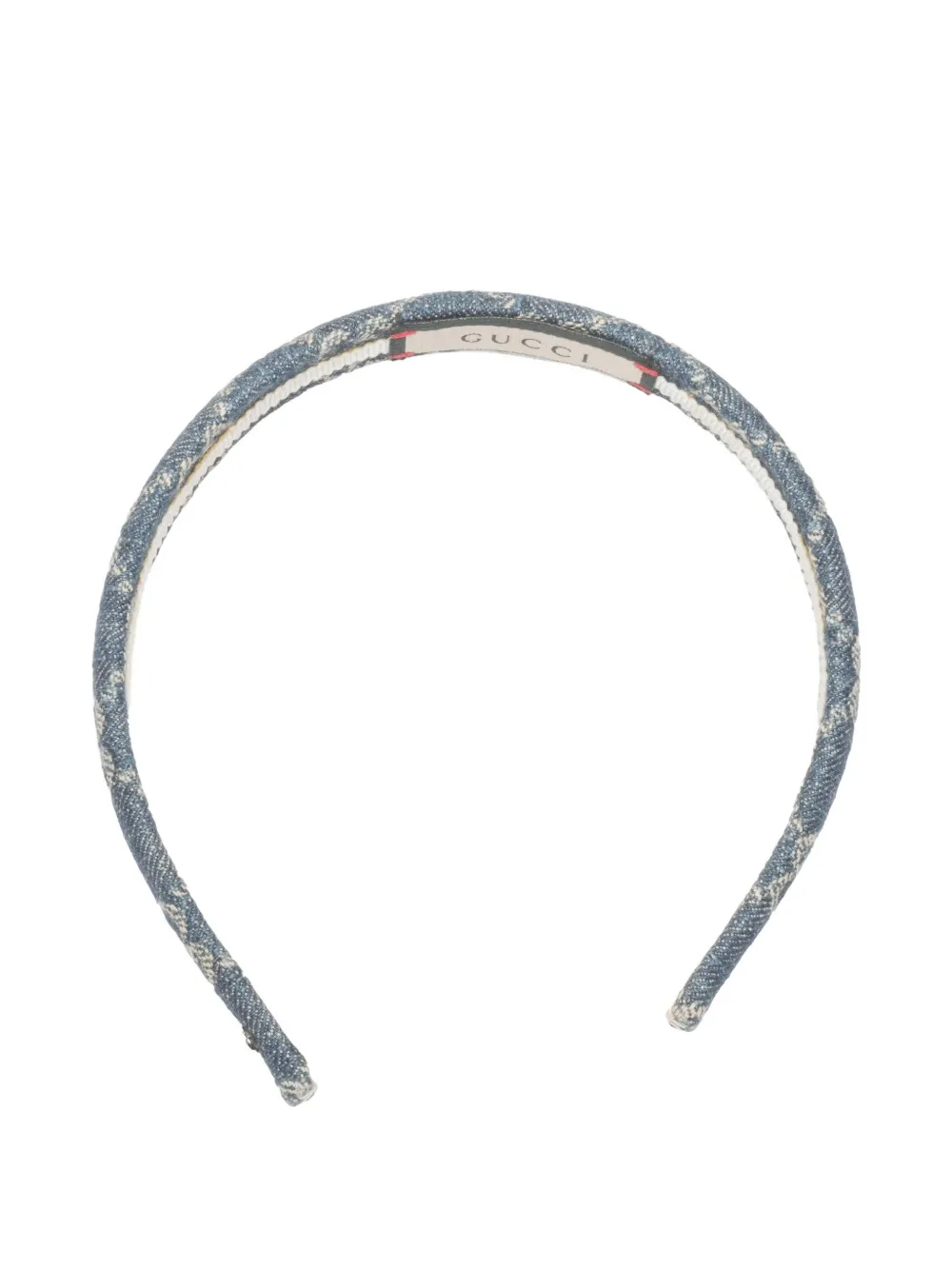 Pre-owned Gucci 2015-2025s Gg Supreme Denim Hairband In Blue