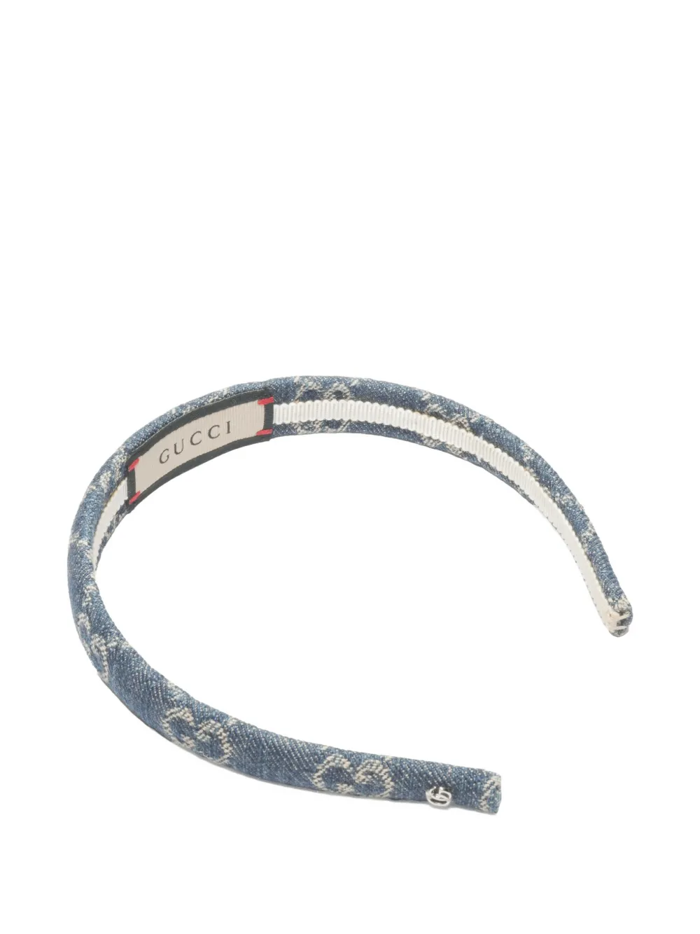Pre-owned Gucci 2015-2025s Gg Supreme Denim Hairband In Blue
