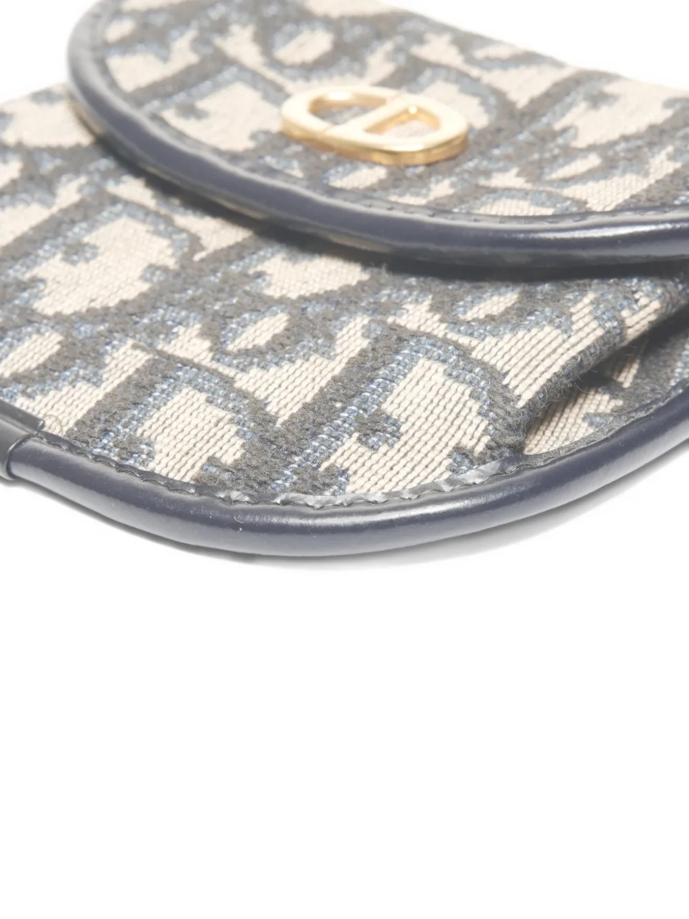 Pre-owned Dior 1990 Trotter-pattern Wallet In Blue