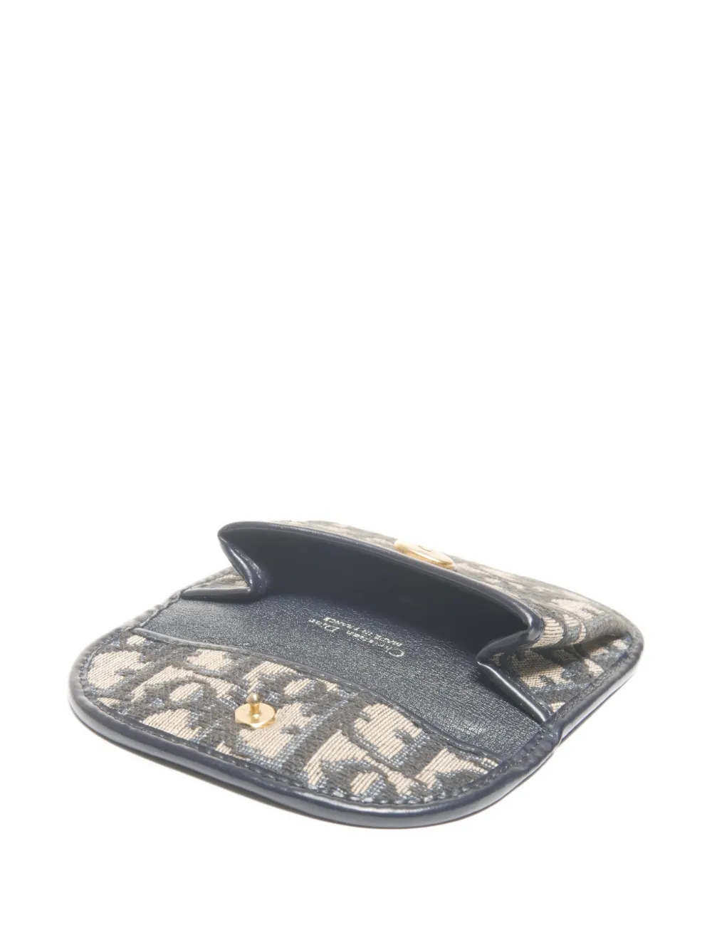 Pre-owned Dior 1990 Trotter-pattern Wallet In Blue