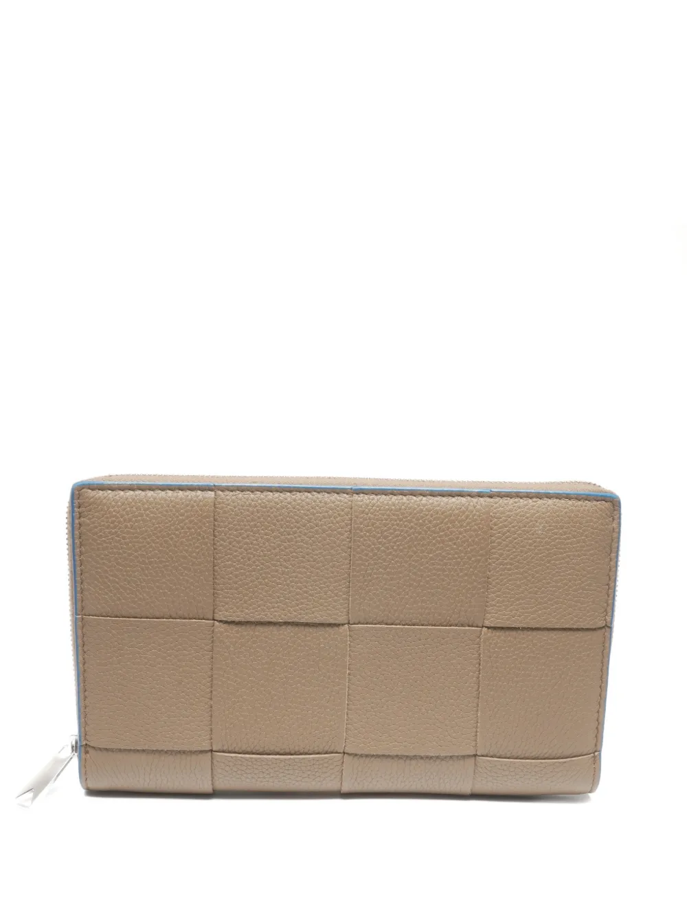 Click to view more detailed imagery on our partner's website Pre-owned Bottega Veneta 2015-2025s Intrecciato-leather Wallet In Neutral
