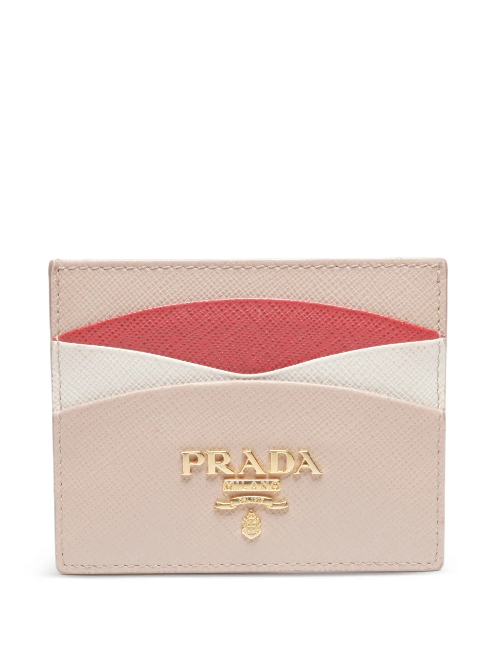 Prada Pre-Owned 2020s logo-plaque card holder - Toni neutri
