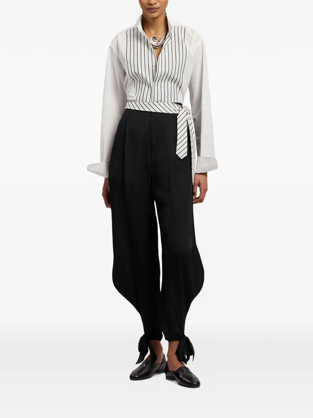  Ralph Lauren Collection Courtney Striped Shirt - White 