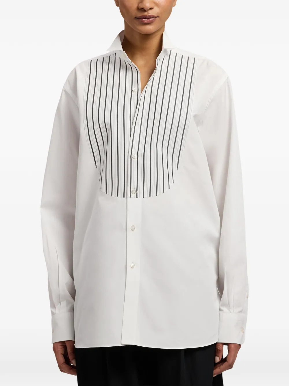  Ralph Lauren Collection Courtney Striped Shirt - White 