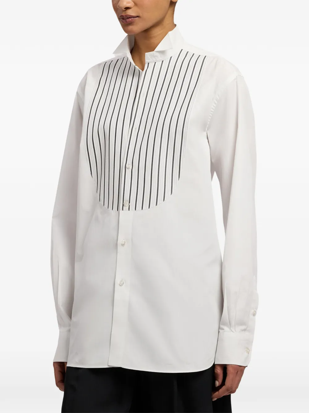 Ralph Lauren Collection Courtney gestreepte blouse Wit